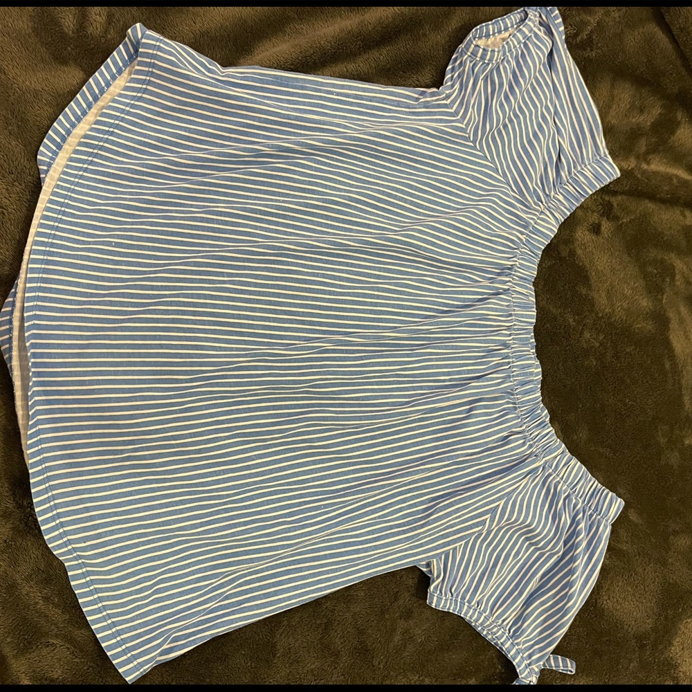 Blue and white striped shirt